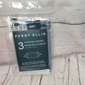 3 Perry Ellis Designer Reusable Cotton Face Masks